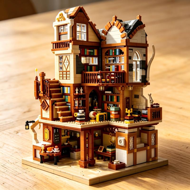 Vintage And Collectible Books - ヴィンテージブックハウスのレンガ模型、多層構造の詳細なレイアウト、DIY組み立てクラフト、おしゃれなデスクトップディスプレイ、素晴らしいコレクターギフト。