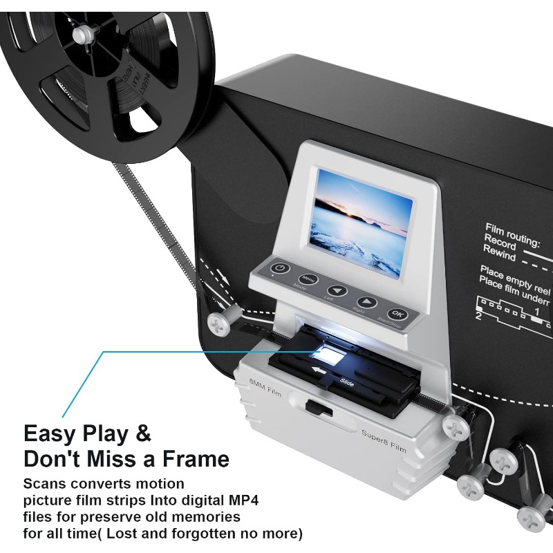 8mm＆スーパー8フィルムデジタル化コンバーター、2.4イン - Super 8 Film Reel のレビューと価格