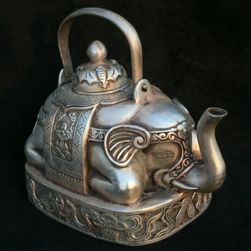 アンティーク彫刻象像、ティーポット、テーブルデコレーション、 - Collectible Vintage Wine のレビューと価格