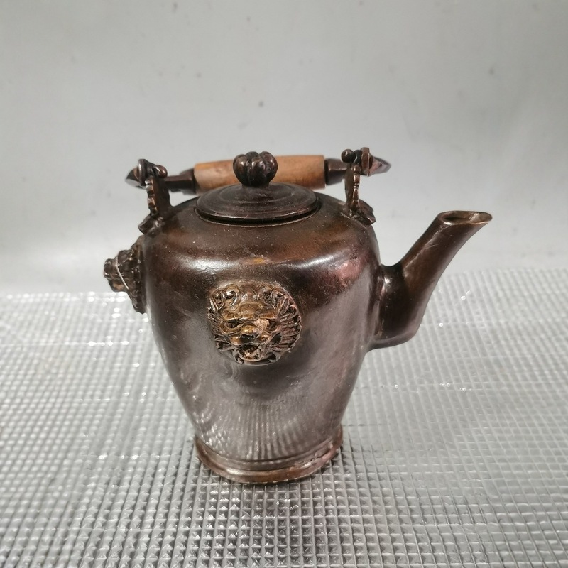 古い銅製品、銅製の動物の耳型ハンドル付きケトル、水筒、ワイン - Collectible Vintage Wine のレビューと価格